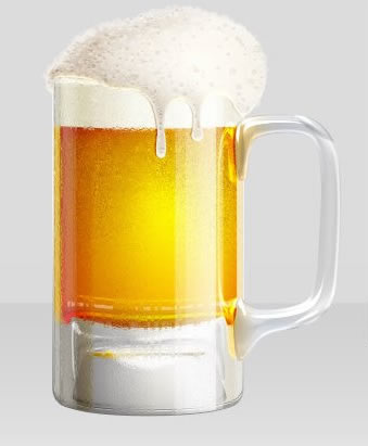 Shiny Cold Beer Glass Illustration with colorfull liquid inside and splashing effect.Create realistic glossy glass with liquid in them, make reflections and shadows